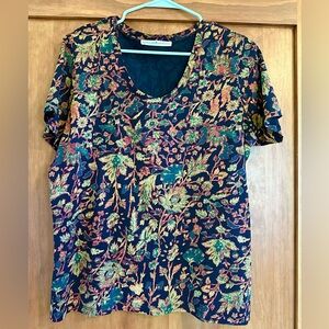 Peruvian Connection Women’s Short Sleeve Print Top, size M
